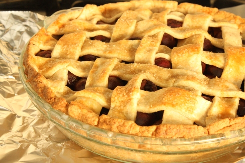 lattice topped cherry pie